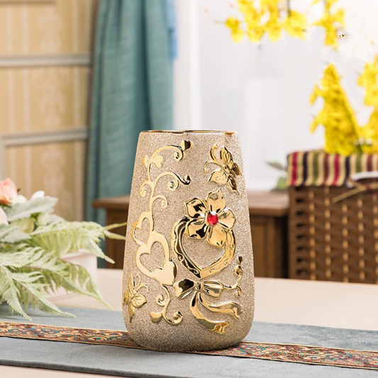 European Style Gold Ceramic Vase