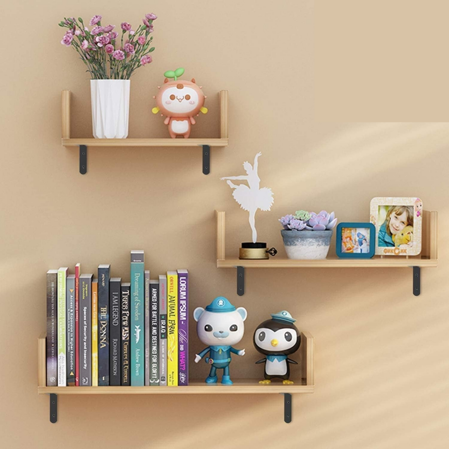 Hanging Wooden Wall Shelves