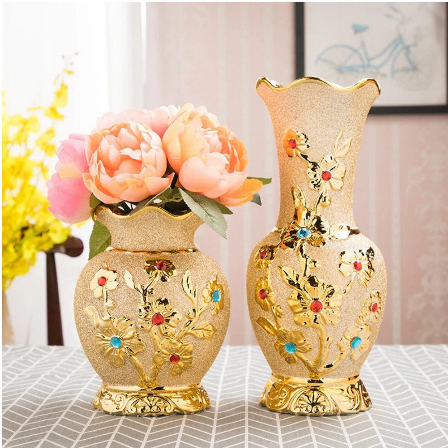 European Style Gold Ceramic Vase