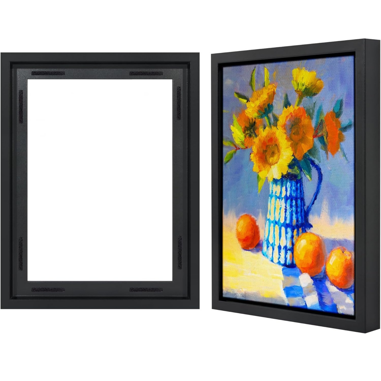 8x10 Black Canvas Floating Frame with Adhesive Strips